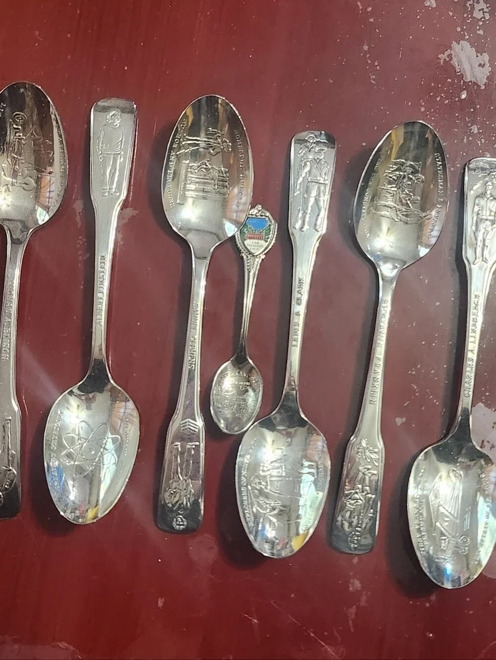 Vintage Silver-Tone Collectible Souvenir Spoons - Set of 6